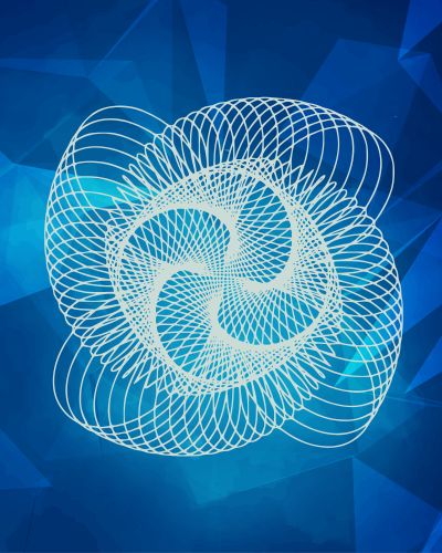 Pola fraktal geometris biru